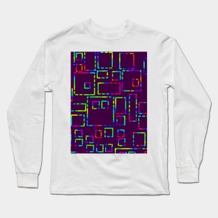 Rainbow Blocks on Plum 5748 Long Sleeve T-Shirt